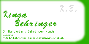 kinga behringer business card